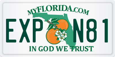 FL license plate EXPN81