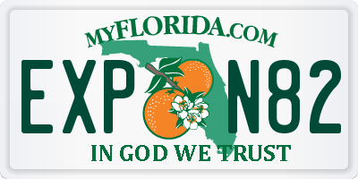FL license plate EXPN82