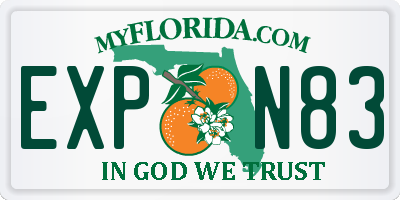 FL license plate EXPN83