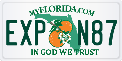 FL license plate EXPN87