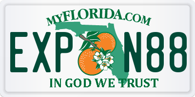FL license plate EXPN88