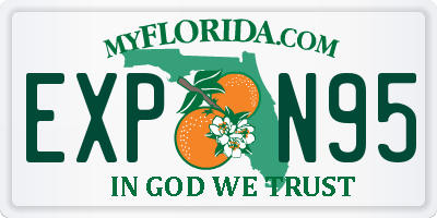 FL license plate EXPN95