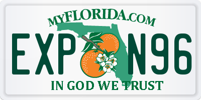 FL license plate EXPN96
