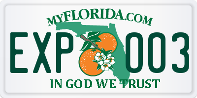 FL license plate EXPO03