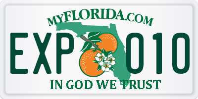 FL license plate EXPO10
