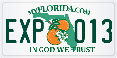 FL license plate EXPO13