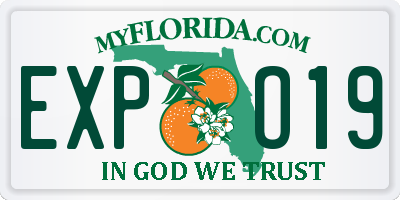 FL license plate EXPO19