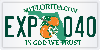 FL license plate EXPO40