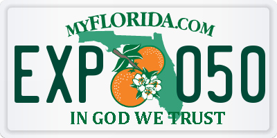 FL license plate EXPO50