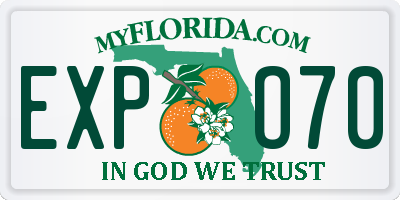 FL license plate EXPO70