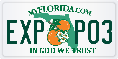 FL license plate EXPP03
