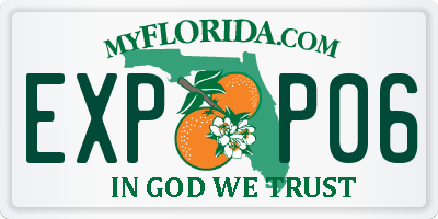FL license plate EXPP06