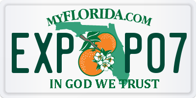 FL license plate EXPP07