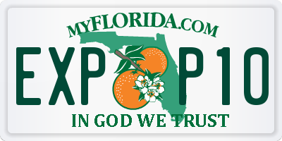 FL license plate EXPP10