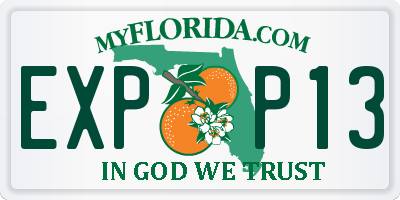 FL license plate EXPP13
