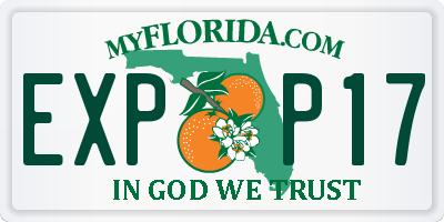 FL license plate EXPP17