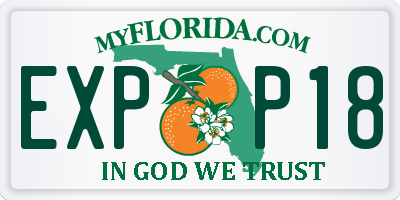 FL license plate EXPP18