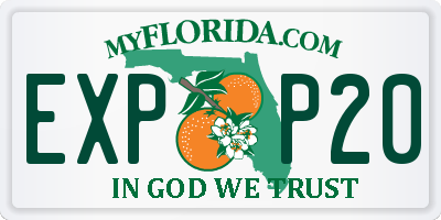 FL license plate EXPP20