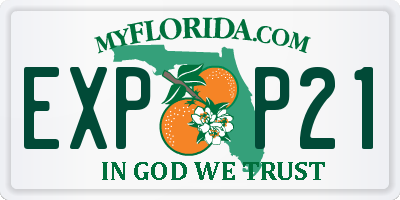 FL license plate EXPP21