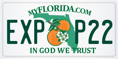 FL license plate EXPP22