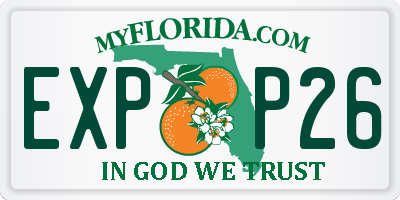FL license plate EXPP26