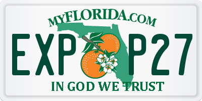 FL license plate EXPP27