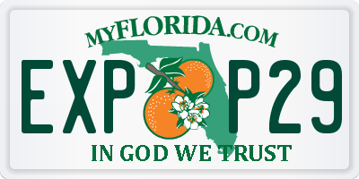FL license plate EXPP29