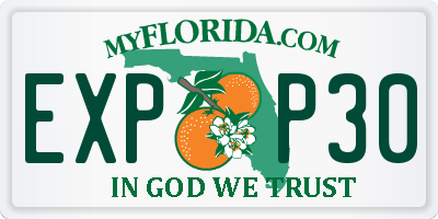 FL license plate EXPP30