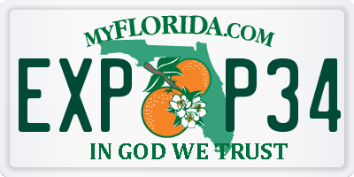 FL license plate EXPP34