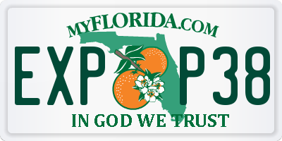 FL license plate EXPP38
