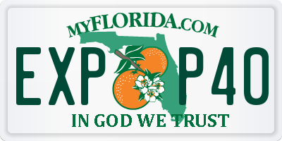 FL license plate EXPP40