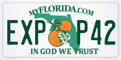 FL license plate EXPP42