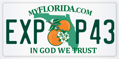 FL license plate EXPP43