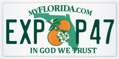 FL license plate EXPP47