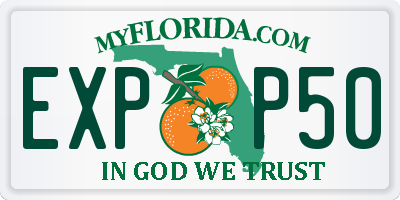 FL license plate EXPP50