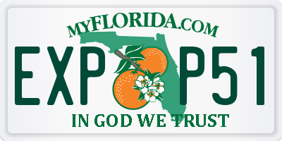 FL license plate EXPP51
