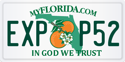 FL license plate EXPP52