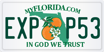 FL license plate EXPP53