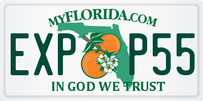 FL license plate EXPP55