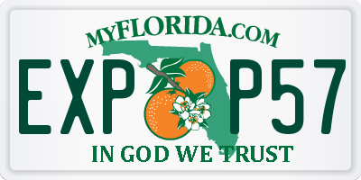 FL license plate EXPP57