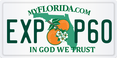 FL license plate EXPP60