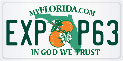 FL license plate EXPP63