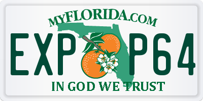 FL license plate EXPP64