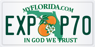 FL license plate EXPP70