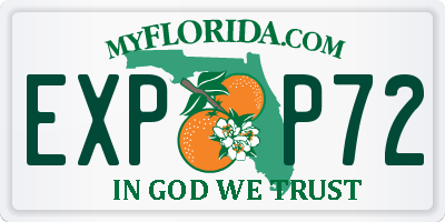 FL license plate EXPP72