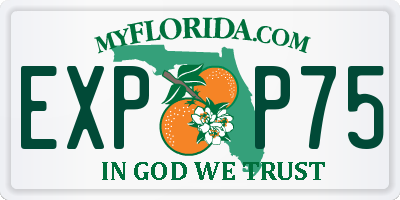 FL license plate EXPP75