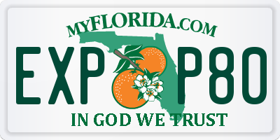FL license plate EXPP80