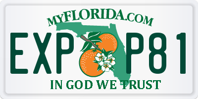 FL license plate EXPP81