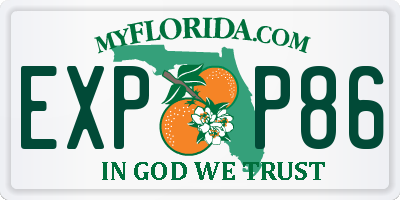 FL license plate EXPP86
