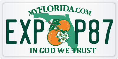 FL license plate EXPP87